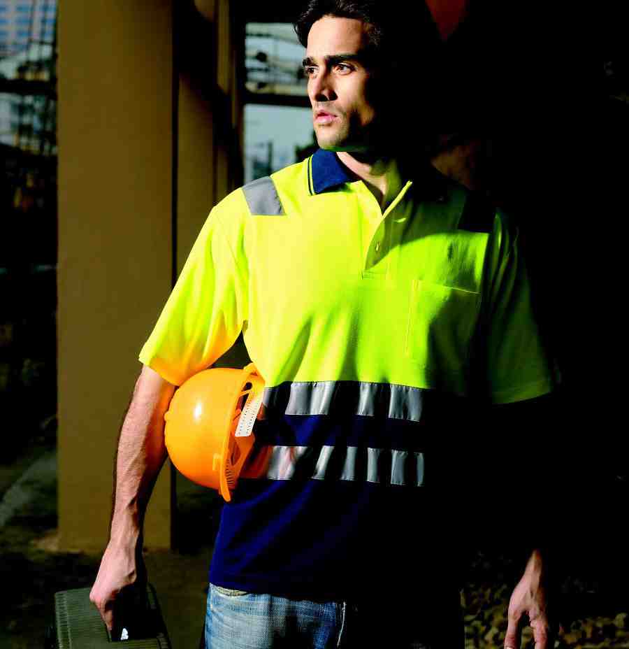 Bocini Hi Vis Safety Polo with reflective tape